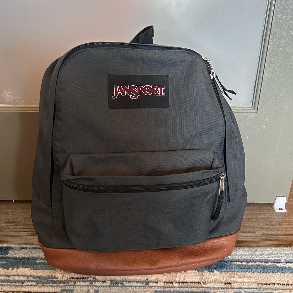 JanSport Grey and Tan Backpack